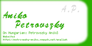 aniko petrovszky business card